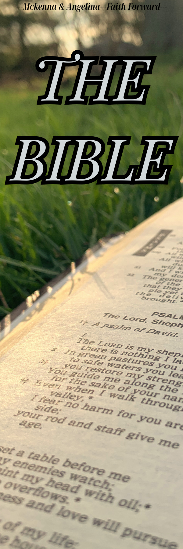 A bookmark featuring the Bible.